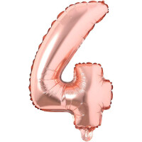 Rakam Balon 4 Rakamı Rose Gold - 35cm - Parti Yıldızı