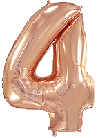 Rakam Balon 4 Rakamı Rose Gold - 70CM - Parti Yıldızı