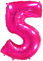 Rakam Balon 5 Rakamı Fuşya - 70CM - Parti Yıldızı