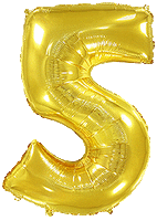 Rakam Balon 5 Rakamı Gold - 70CM - Parti Yıldızı