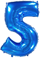 Rakam Balon 5 Rakamı Mavi - 70CM - Parti Yıldızı