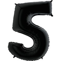Rakam Balon Siyah 5 Rakamı - 100CM - Parti Yıldızı