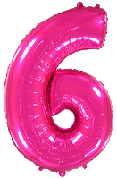 Rakam Balon 6 Rakamı Fuşya - 70CM - Parti Yıldızı