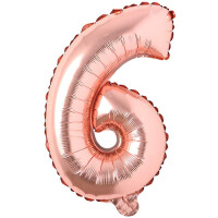 Rakam Balon 6 Rakamı Rose Gold - 35cm - Parti Yıldızı