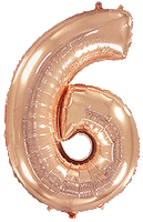 Rakam Balon 6 Rakamı Rose Gold - 70CM - Parti Yıldızı