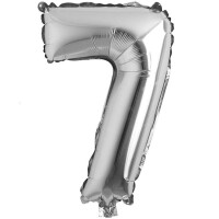 Rakam Balon 7 Rakamı Gümüş - 35cm - Parti Yıldızı