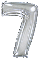 Rakam Balon 7 Rakamı Gümüş - 70CM - Parti Yıldızı