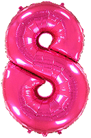 Rakam Balon 8 Rakamı Fuşya - 70CM - Parti Yıldızı