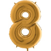 Rakam Balon Gold 8 Rakamı - 100CM - Parti Yıldızı