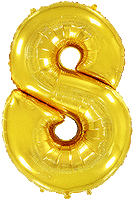 Rakam Balon 8 Rakamı Gold - 70CM - Parti Yıldızı