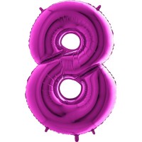 Rakam Balon Pembe 8 Rakamı - 100CM - Parti Yıldızı