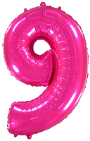 Rakam Balon 9 Rakamı Fuşya - 70CM - Parti Yıldızı