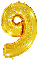 Rakam Balon 9 Rakamı Gold - 70CM - Parti Yıldızı