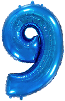 Rakam Balon 9 Rakamı Mavi - 70CM - Parti Yıldızı