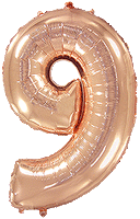 Rakam Balon 9 Rakamı Rose Gold - 70CM - Parti Yıldızı
