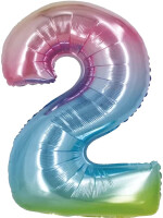 Rakam Balon Gradient 2 Rakamı - 100CM - Parti Yıldızı
