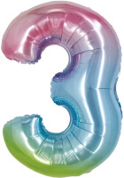 Rakam Balon Gradient 3 Rakamı - 100CM - Parti Yıldızı