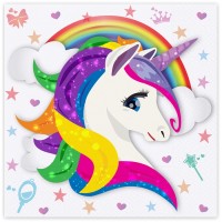 Renkli Unicorn Peçete - Parti Yıldızı