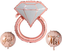 Balon Seti Rose Gold Yüzük 3 Adet - Parti Yıldızı