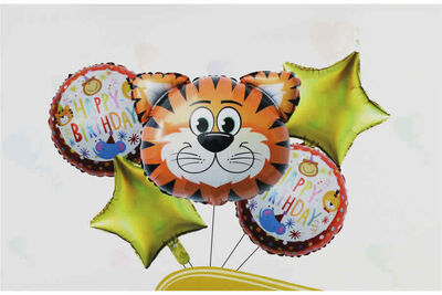 Safari Folyo Balon Seti 5li Kaplanlı - 1