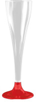 Şampanya Kadehi Kırmızı Renk Ayaklı 6 Adet - Parti Yıldızı