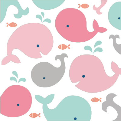 Sevimli Balina Pembe Peçete 16 Adet - 1