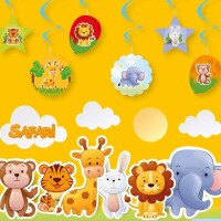 Sevimli Safari Sarkıt Süs 6 Adet - Parti Yıldızı