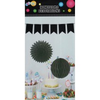 Dekor Seti 3 lü Siyah - Parti Yıldızı