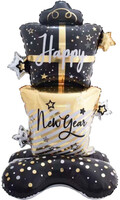 Sshape Ayaklı Happy New Year Balon 120cm - Parti Yıldızı