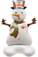 Yılbaşı Folyo Balon Ayaklı Kardan Adam 120cm - Parti Yıldızı