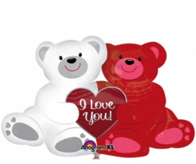 SShape Ayıcıklı I love You Folyo Balon 58x88 cm - 1