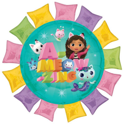 SShape Çiçek Şekilli Gabby Dollhouse Folyo Balon 86cm - 1