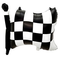 SShape Damalı Bayrak Şekilli Folyo Balon 60cm - Parti Yıldızı