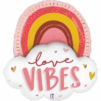 Sshape Gökkuşağı Bulut Love Vibes Folyo Balon 89cm - 1