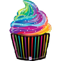 SShape Gökkuşağı Cupcake Folyo Balon - 