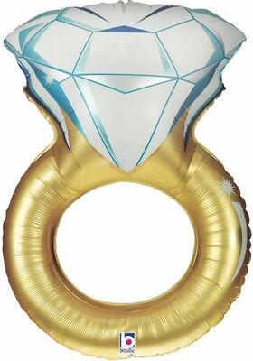 Sshape Gold Tek Taş Yüzük Balon 94cm - 1