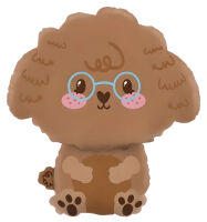 SShape Gözlüklü Poodle Şekilli Folyo Balon 60cm - Parti Yıldızı
