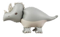SShape Gri Tonlarda Triceratops Dinozor Folyo Balon 69x41cm - Parti Yıldızı