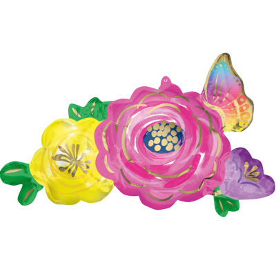 SShape Gül Demeti Şekilli Folyo Balon 93cm - 1