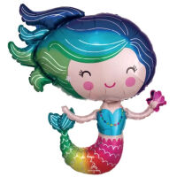 SShape Gülen Deniz Kızı Folyo Balon - Parti Yıldızı