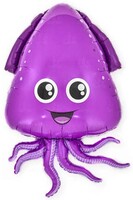 Sshape Gülen Mor Ahtapot Folyo Balon - Parti Yıldızı