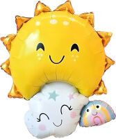 SShape Güneş Bulut Gökkuşağı Şekilli Folyo Balon 77cm - Parti Yıldızı