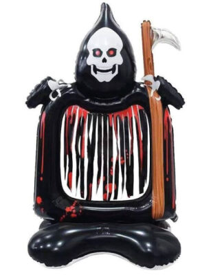 SShape Halloween Ayaklı Tırpan Tutan Azrail Şekilli Balon 115cm - 1