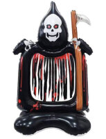 SShape Halloween Ayaklı Tırpan Tutan Azrail Şekilli Balon 115cm - Parti Yıldızı