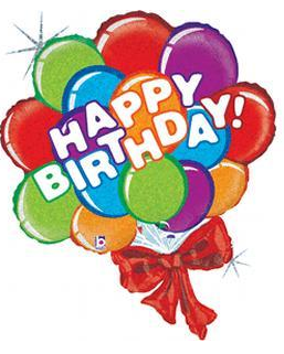 SShape Happy Birthday Baskılı Balon Buketi 94cm - 1