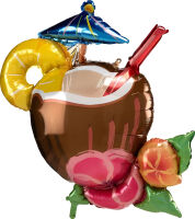 Sshape Hindistan Cevizi Tropikal Kokteyl Folyo Balonu 82x70cm - Parti Yıldızı