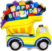 SShape İnşaat Kamyon Şekilli Happy Birthday Folyo Balon - Parti Yıldızı