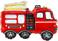 SShape Kırmızı Beyaz İtfaiye Arabası Folyo Balon - Parti Yıldızı