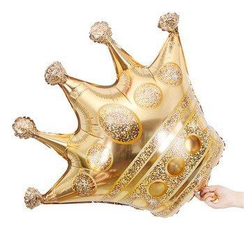 SShape Taç Şekilli Folyo Balon - Gold - 2