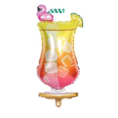 Sshape Limon ve Flamingo Dekorlu Tropikal Kokteyl Folyo Balonu 50x104cm - 1